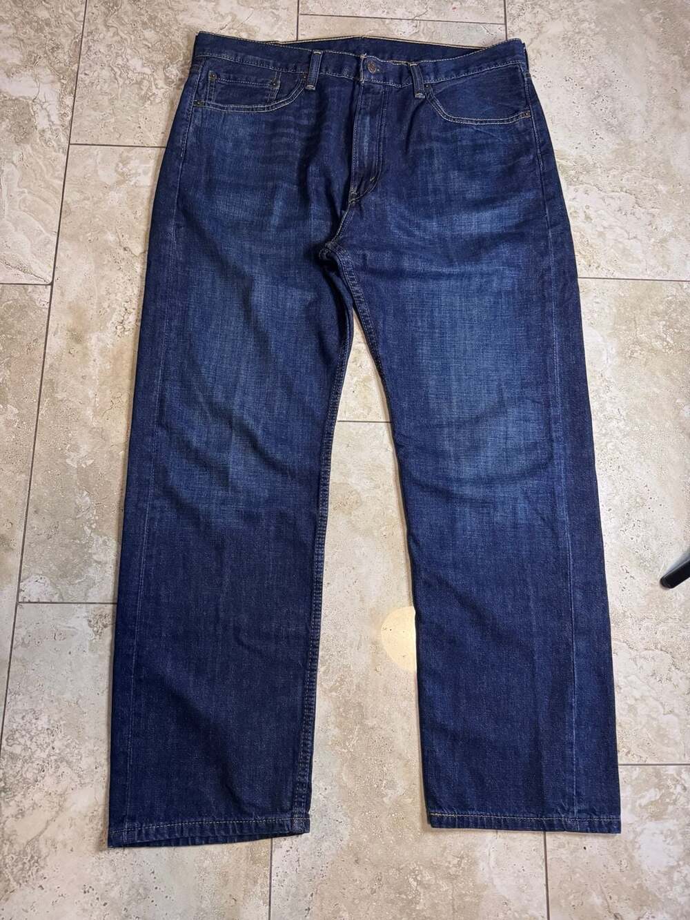 Levi's 505 Regular Fit Jeans Men's 36x30 Dark Wash Blue Denim